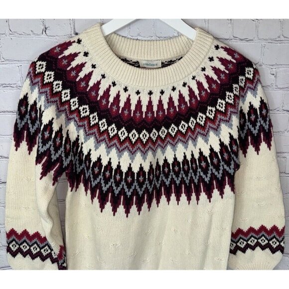 NWT SUNDANCE Eloise Fairisle Pullover Sweater Cream Cotton Wool Size XS $148.00 - Picture 3 of 9